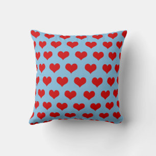 Blue Navy Sweet Cosy Modern Romantic Chic Heart Kissen