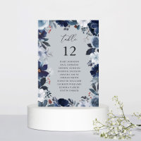 Blue & Navy Tischnummer Seekarte BGRAY