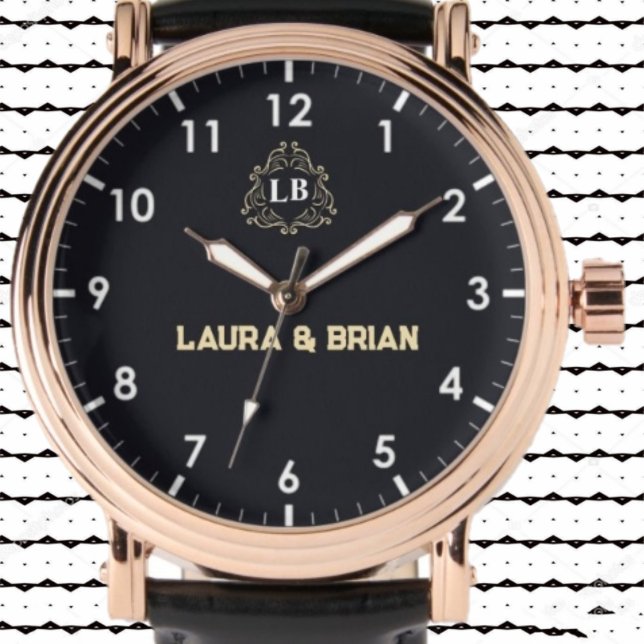 Blue navy Vintage simple Monogram Armbanduhr (Von Creator hochgeladen)