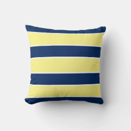 Blue Navy Yellow Nautical Coast Moderne Streifen Kissen