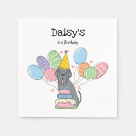 Blue Neapolitan Mastiff Dog Birthday Party Serviette