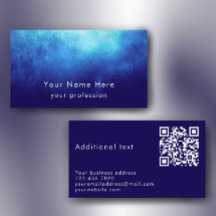 Blue Nebula Custom Text Cool Modern QR Code