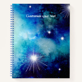 Blue Nebula Note Book Journal Sketchbook Notizbuch