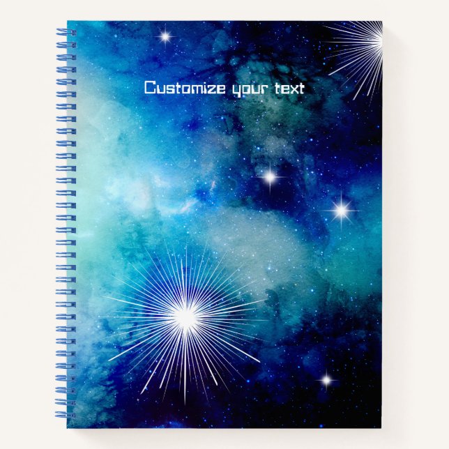 Blue Nebula Note Book Journal Sketchbook Notizbuch (Vorderseite)