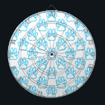 Blue Neon Dog Paw Print Pattern Dartscheibe<br><div class="desc">Ein Muster von Hundepfow druckt in blauer Farbe. Originelles Design im Cartoon.</div>