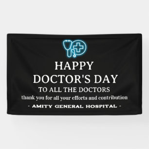 Blue Neon National oder International Doctor Day Banner