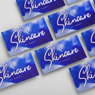 Blue Neon Skincare Script Visitenkarte