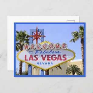 Blue Nevada Welcome Sign Las Vegas Postkarte