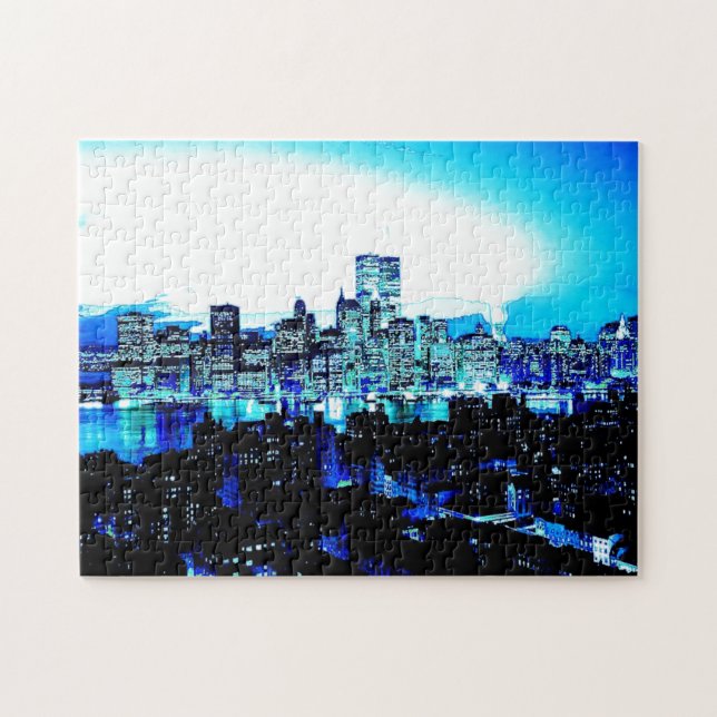 Blue New York Art Puzzle (Horizontal)