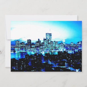 Blue New York City Einladung