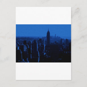 Blue New York City Night Postkarte
