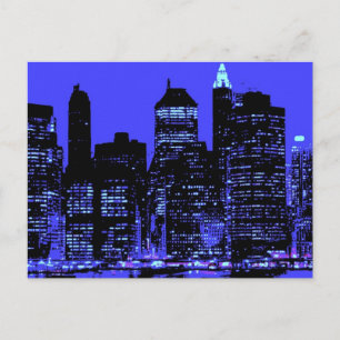 Blue New York City Postkarte