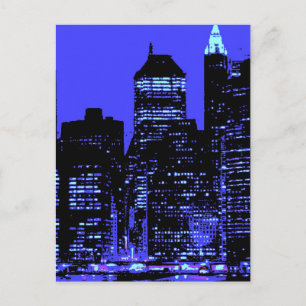 Blue New York City Postkarte