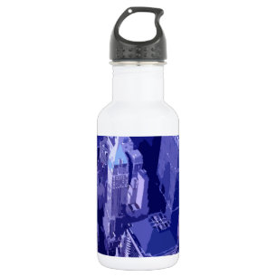 Blue New York Edelstahlflasche