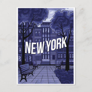 Blue New York Postcard Postkarte