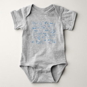 Blue Niedlich Baby Pattern T - Shirt