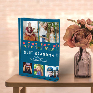 Blue Niedlich Best Oma Blume Floral Family Fotoblock