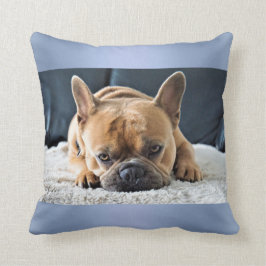 Blue Niedlich French Bulldog Cushion Kissen