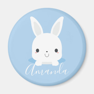Blue Niedlich Little Bunny Rabbit mit Individuelle Magnet