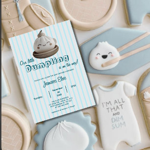 Blue Niedlich Little Dumpling Baby Dusche Einladun Einladung