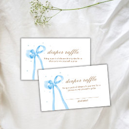Blue Niedlich Polka Dot Bow Diaper Raffle Baby Dus Begleitkarte