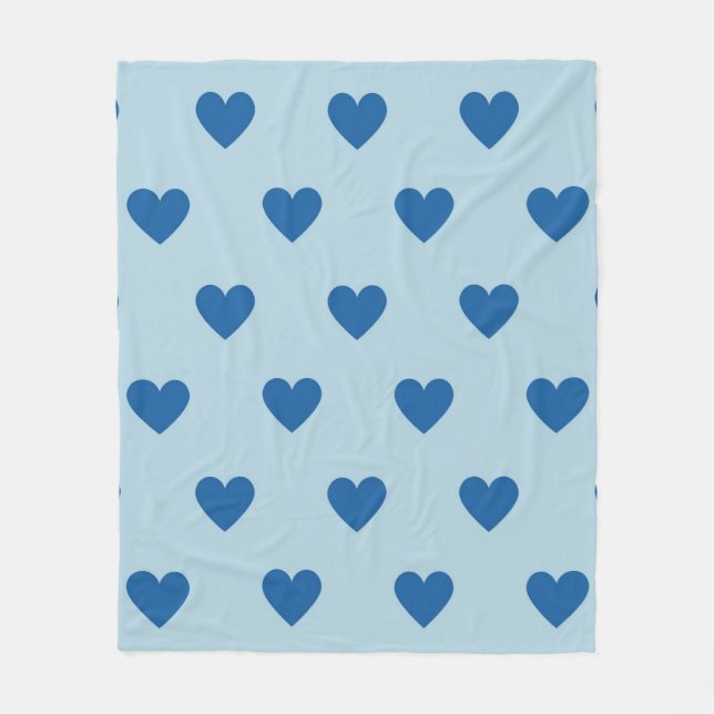 Blue Niedlich Simple Heart Pattern Fleecedecke (Vorderseite)