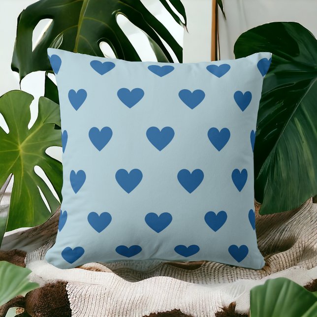 Blue Niedlich Simple Heart Pattern Kissen (Von Creator hochgeladen)