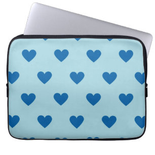 Blue Niedlich Simple Heart Pattern Laptopschutzhülle