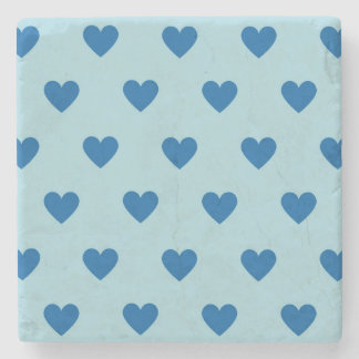 Blue Niedlich Simple Heart Pattern Steinuntersetzer