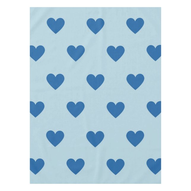 Blue Niedlich Simple Heart Pattern Tischdecke (Vorderseite)