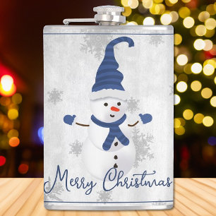 Blue Niedlich Snowman Holiday Flask Flachmann