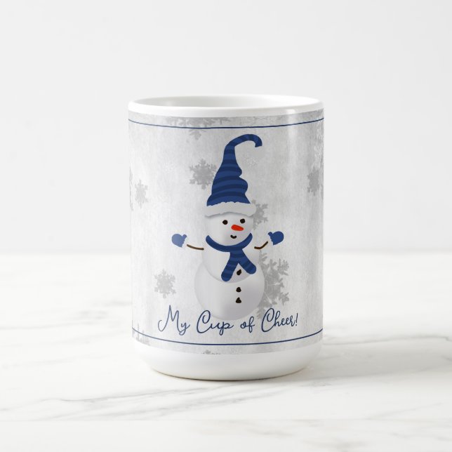 Blue Niedlich Snowman Holiday Tasse (Mittel)