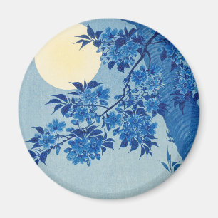 Blue Night Moon Cherry Tree Japanisch Magnet