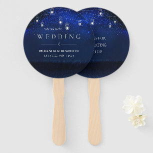 Blue Night Silver Mason Jar String Lights Hochzeit Fächer