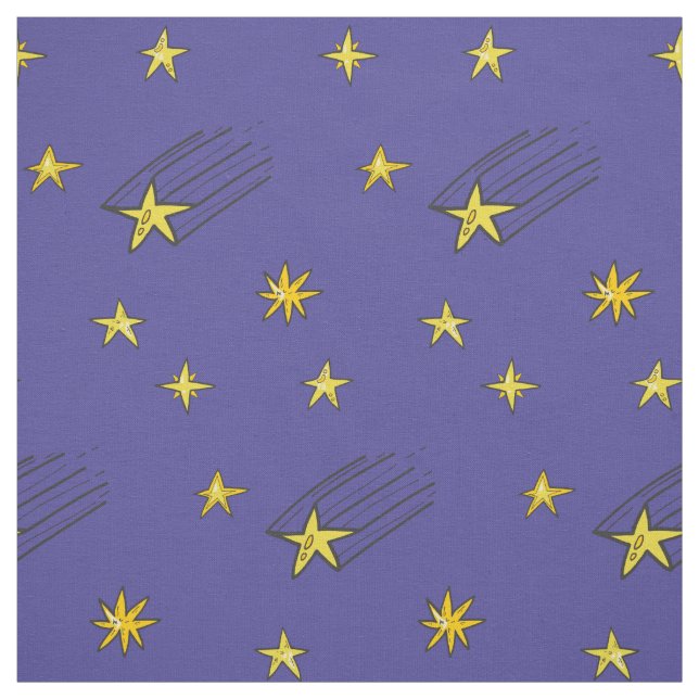 Blue Night Sky mit Shooting Star Fabric von Yard Stoff (Muster)
