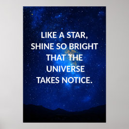 Blue Night Sky Motivierend Poster