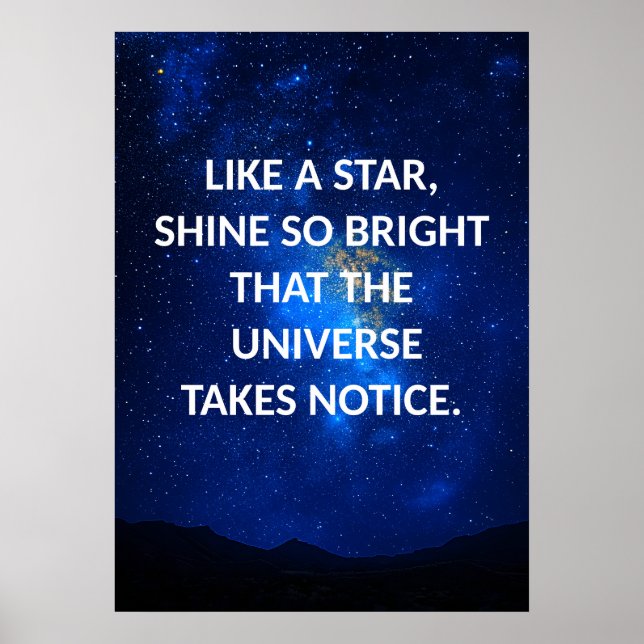 Blue Night Sky Motivierend Poster (Vorne)