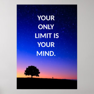 Blue Night Sky Motivierend Quotenposter Poster