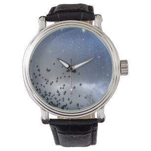 Blue Night Starry Sky Armbanduhr