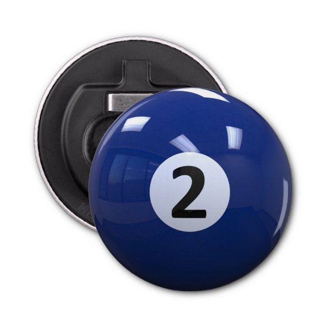 Blue No. 2 Billiard Pool Ball Flaschenöffner (Vorderseite)