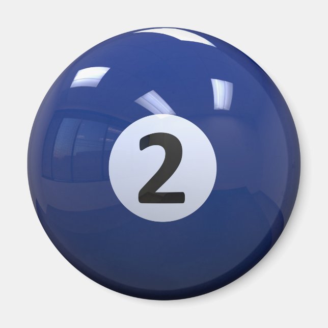 Blue No. 2 Billiard Pool Ball Magnet (Vorne)