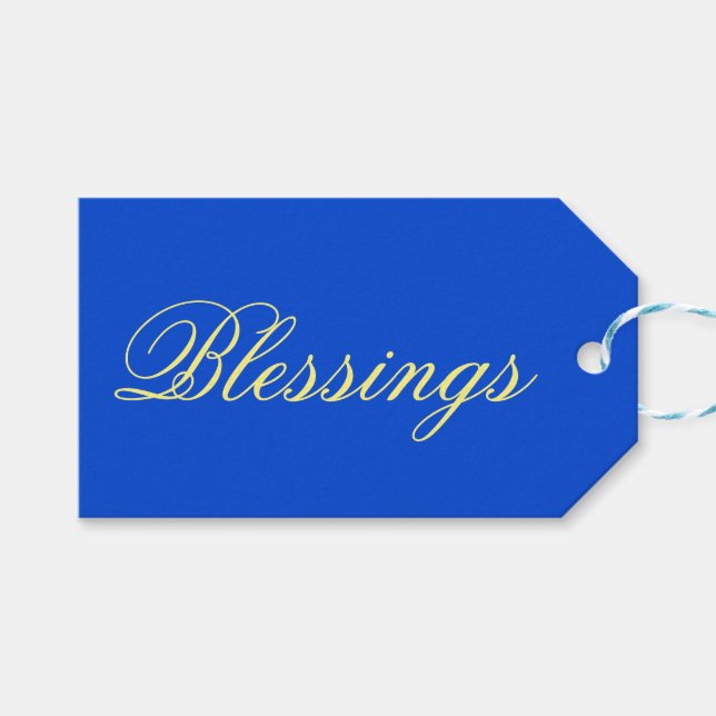 Blue no.2, Blue Gift Tag Geschenkanhänger (Vorderseite (Horizontal))
