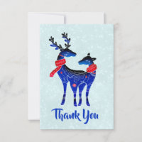 Blue Nordic Christmas Reindeer Pair Vielen Dank