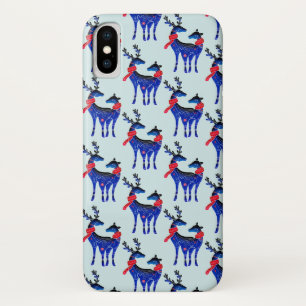 Blue Nordic Christmas Rentier Pair Pattern Case-Mate iPhone Hülle