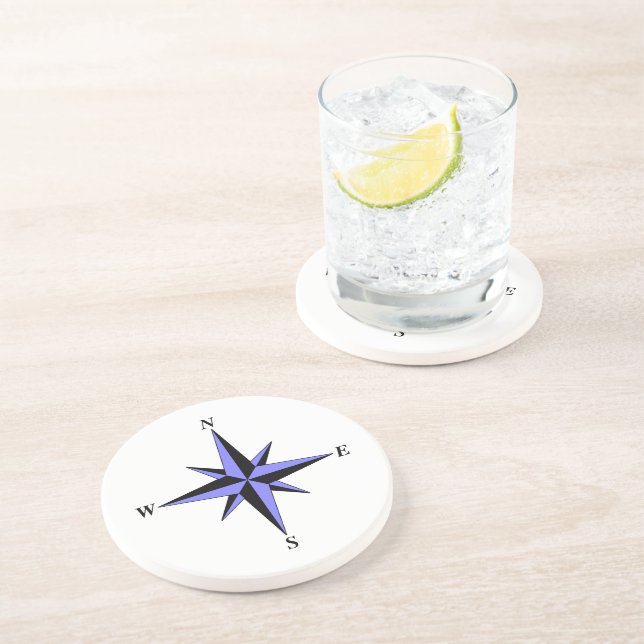 Blue North Arrow Untersetzer (Seite)