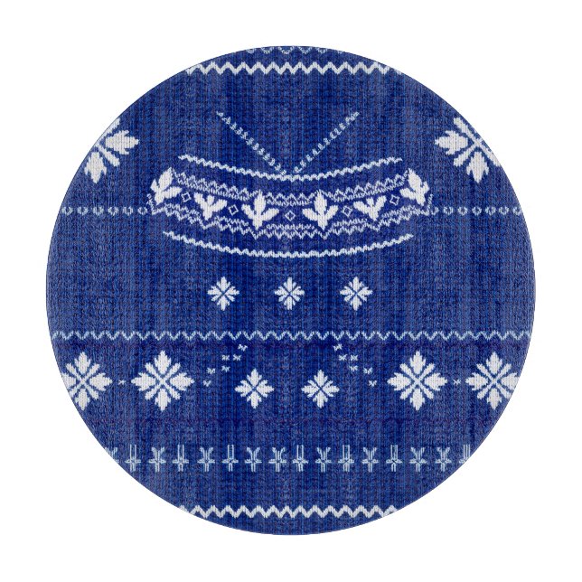 Blue Norwegian Knit, Cutting Board Schneidebrett (Vorderseite)
