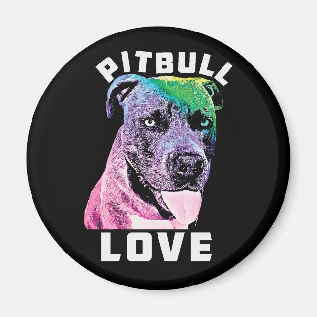 Blue Nose Pitbull Liebe Pop Art Style Coole Pit Magnet (Vorne)