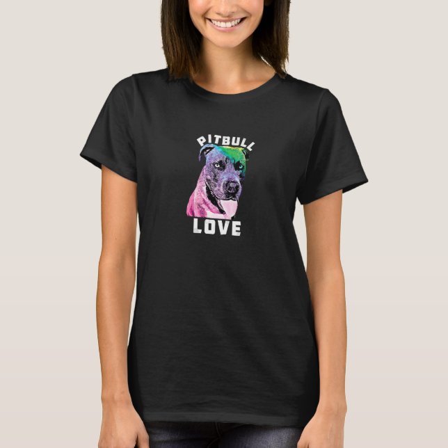 Blue Nose Pitbull Liebe Pop Style Cool Pit T-Shirt (Vorderseite)