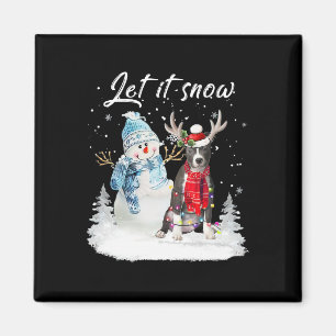 Blue Nose Pitbull Santa Dog Weihnachtsschneemann X Magnet