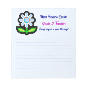 Blue Notepad mit Blue Blume Notizblock